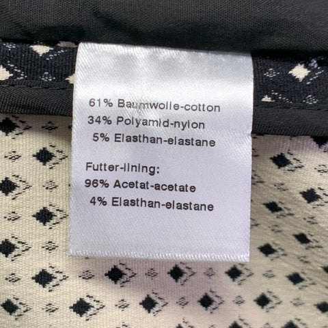 AKRIS Size 2 Black White Cotton Blend Diamond Single Breasted Jacket Blazer