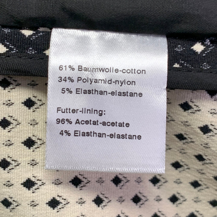 AKRIS Size 2 Black White Cotton Blend Diamond Single Breasted Jacket Blazer