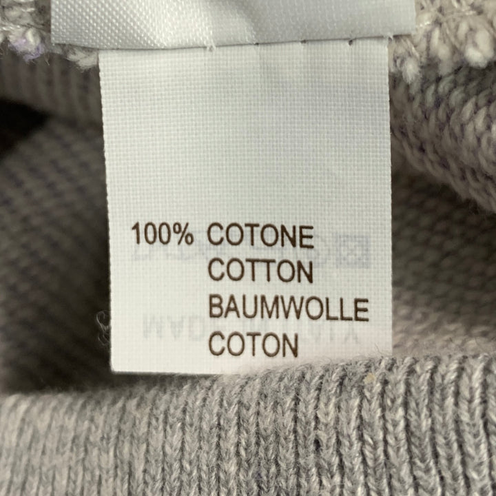 BRUNELLO CUCINELLI Size L Lavender Grey Stripe Cotton Crew Neck Sweatshirt