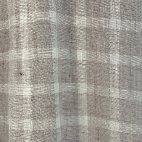 Chemise à manches courtes Ermenegildo Zegna en lin à carreaux gris et blanc, taille L, une poche.