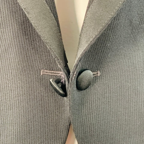 FAVOURBROOK Size 46 Black Wool Peak Lapel Morning Coat