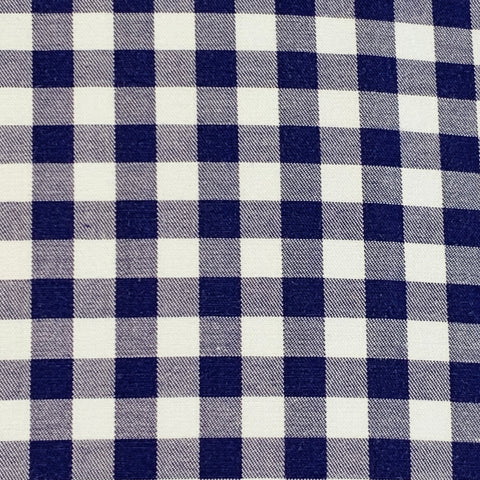 CULTURATA Size M White Navy Blue Gingham Cotton Tailored Fit Long Sleeve Shirt