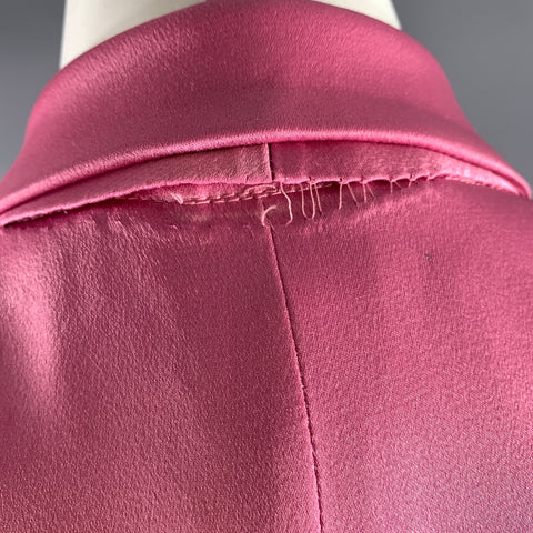 TOM FORD Size S Pink Shiny Acetate Viscose Peak Lapel Blazer