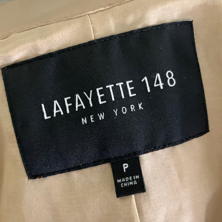 LAFAYETTE 148 Size S Tan Leather Lambskin Short Sleeve Jacket