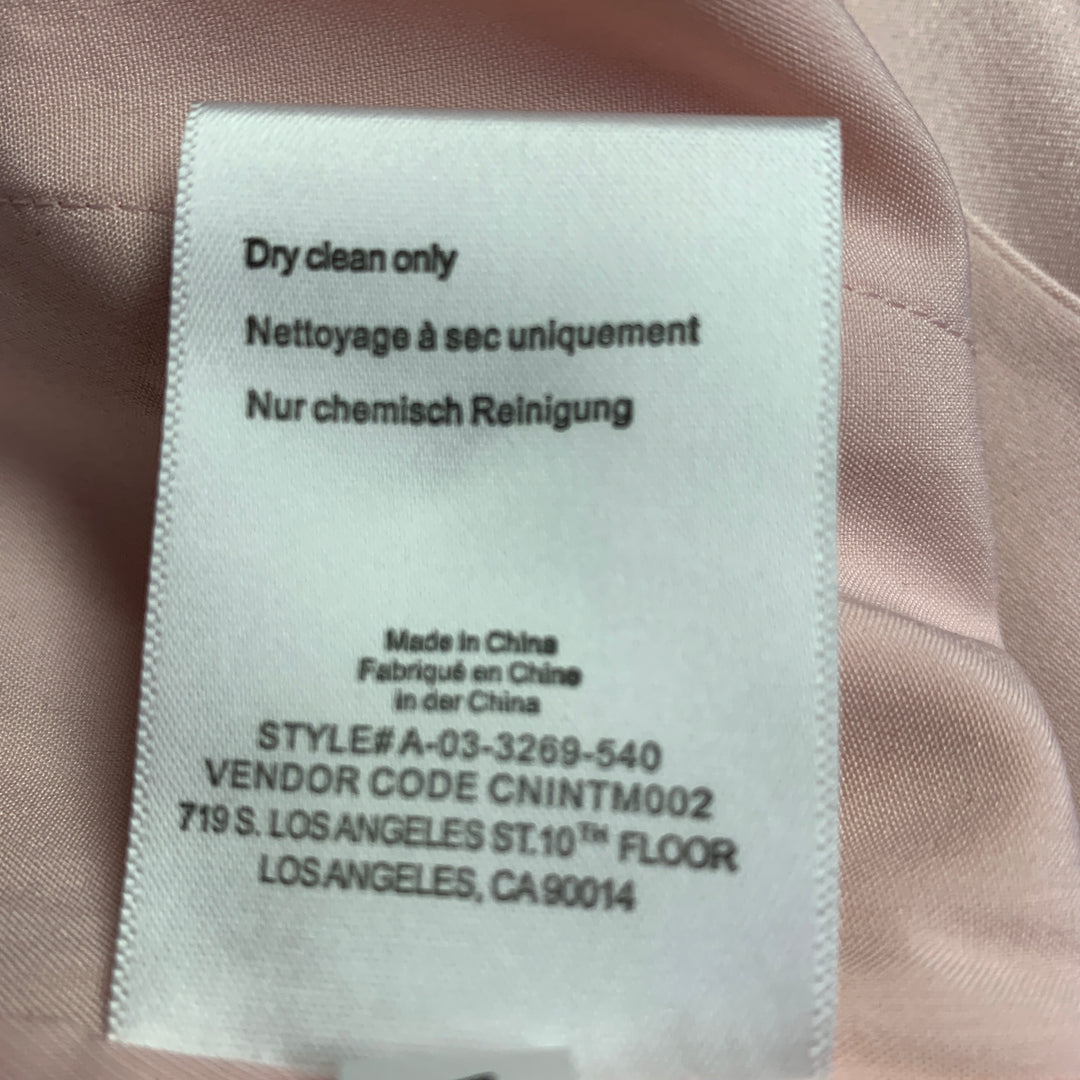 ANINE BING Size XS Pink Silk Peak Lapel Double Breasted Pantsuit