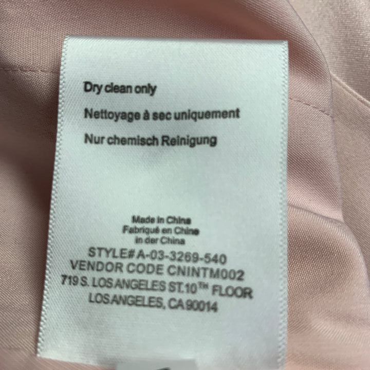 ANINE BING Size XS Pink Silk Peak Lapel Double Breasted Pantsuit