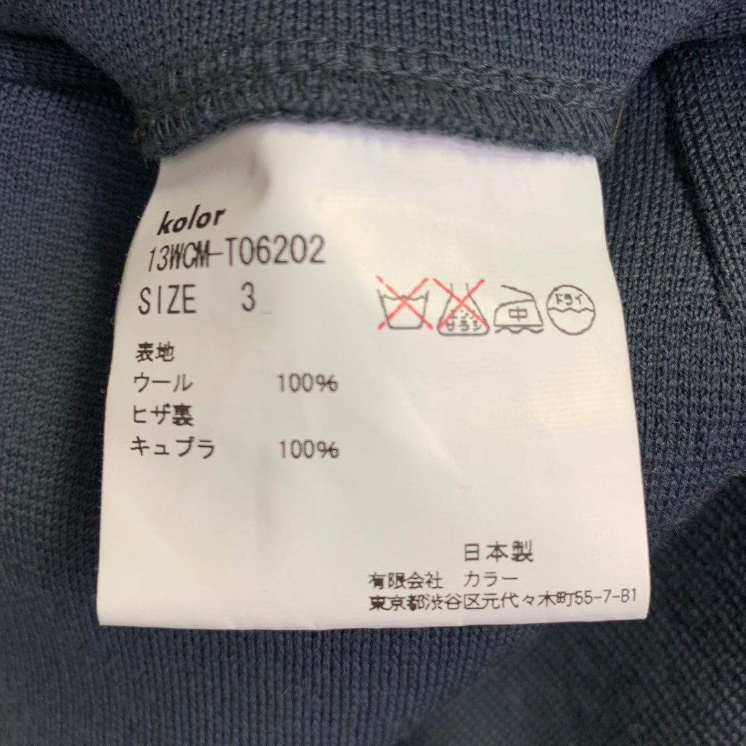 KOLOR Size L Grey Wool Pleated Zip Fly Casual Pants