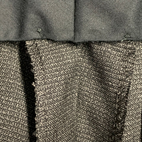 CALVIN KLEIN COLLECTION Size 32 Charcoal Grid Wool Flat Front Dress Pants