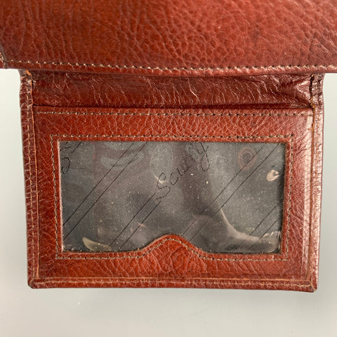 SCULLY Brown Textured Leather Bi-Fold Wallet
