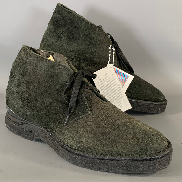 VISVIM Size 9 Black Forest Green Suede Ankle Boots
