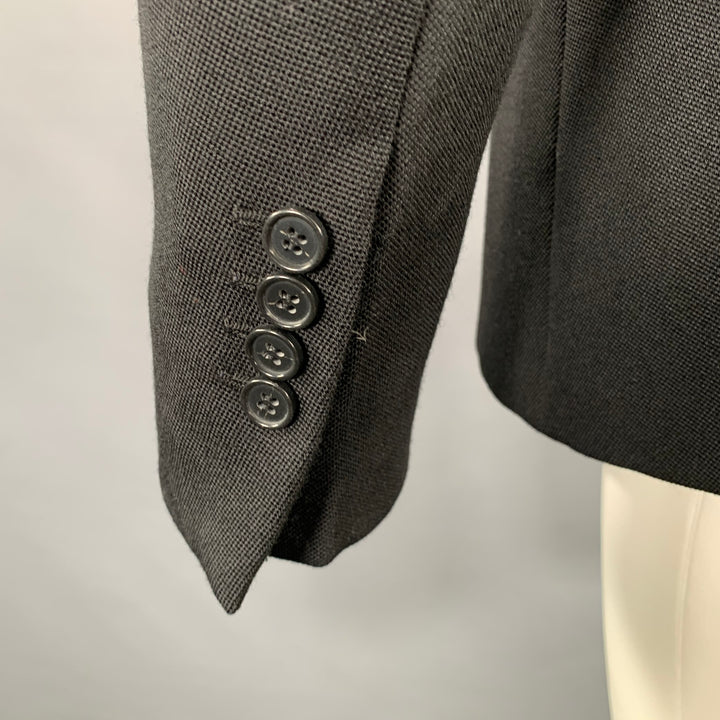 ALEXANDER MCQUEEN FW15 Size 38 Black Beaded Wool Mohair Sport Coat