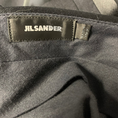 JIL SANDER FW2021 Chest Size 42 Black Wool Cashmere Notch Lapel 36 32 Suit