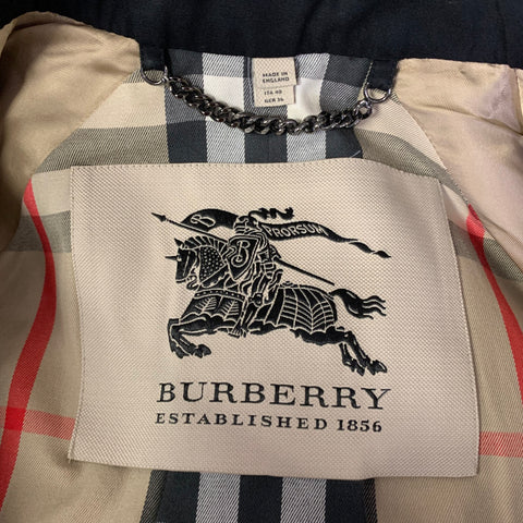 BURBERRY Size 6 Black Cotton Solid Trench Coat