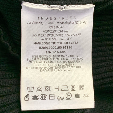 MONCLER Size M Black Rib Knit Virgin Wool Turtleneck Sweater