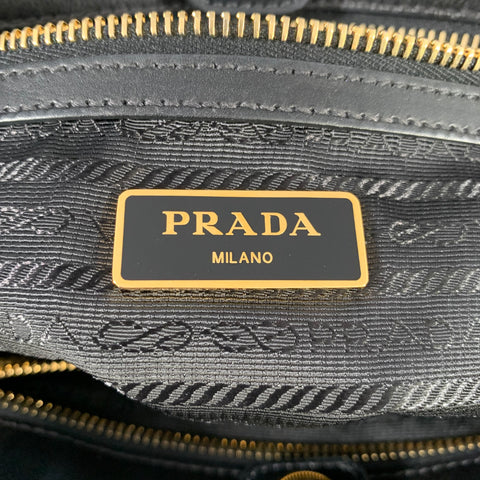 PRADA Black Quilted Nylon Handbag & Leather Goods