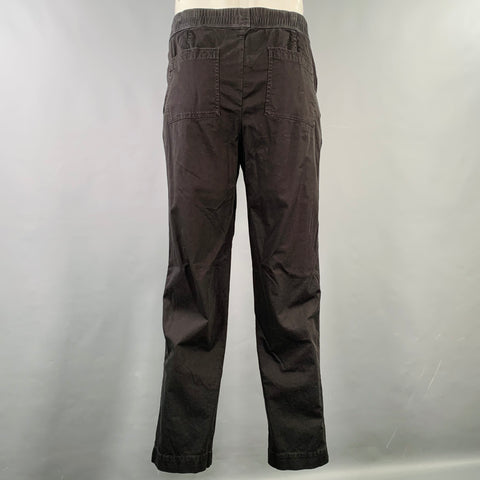 JAMES PERSE Size L Black Wash Cotton Elastic Waistband Casual Pants