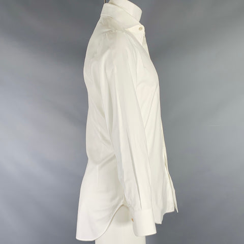 KITON Size S White Cotton Button Up Long Sleeve Shirt