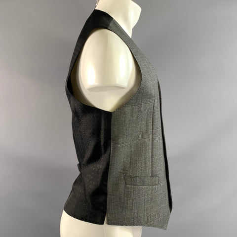 DOLCE & GABBANA Chest Size 38 Size 38 Black White Plaid Wool Vest
