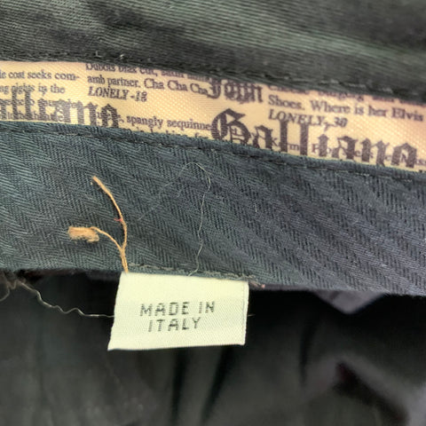 JOHN GALLIANO Size 34 Black Wool Button Fly Dress Pants