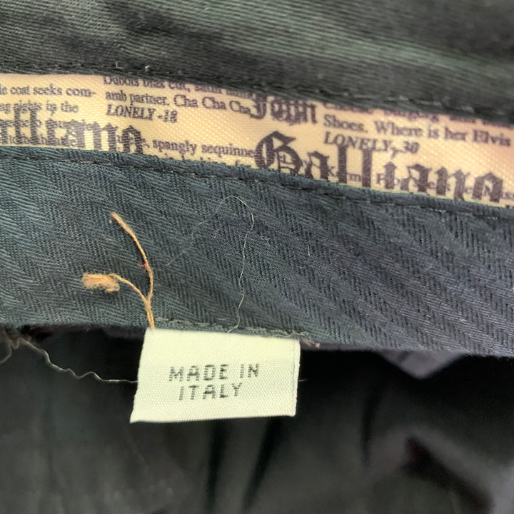 JOHN GALLIANO Size 34 Black Wool Button Fly Dress Pants