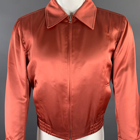 DRIES VAN NOTEN Size M Salmon Solid Bomber Jacket