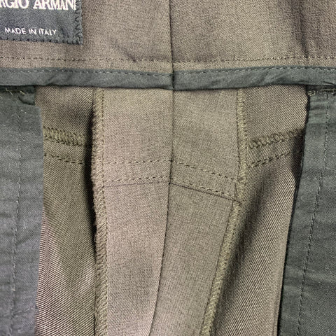 GIORGIO ARMANI Taille 40 Pantalon Habillé Coupe Droite Gris Anthracite Polyester