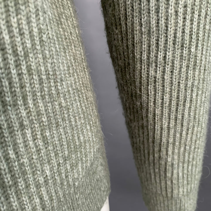 REISS Size S Marcus Green Heather Knit Polyamide Blend Crew Neck Sweater