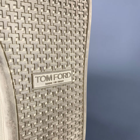 TOM FORD Size 7 Silver Metallic Leather High Top Sneakers