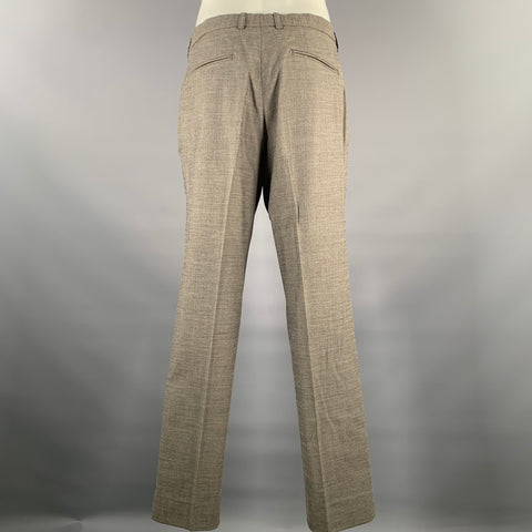 DRIES VAN NOTEN Size 44 Grey Black Heather Wool Blend Notch Lapel Suit
