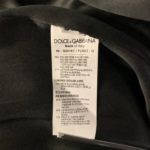 DOLCE & GABBANA TAILORED by Size 46 Black White Sequined Plaid Cotton Robe Coat