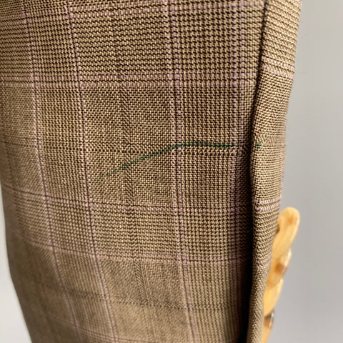 DUNCAN QUINN Chest Size 40 Brown light brown & purple Tartan Wool 32 31 Suit