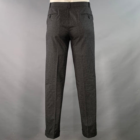 BAND OF OUTSIDERS Size 42 Grey Black Checkered Wool Blend Suit
