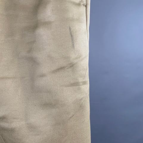 BELAFONTE Size XL Tan Twill Cotton Pleated Cuffed Button Fly Casual Pants