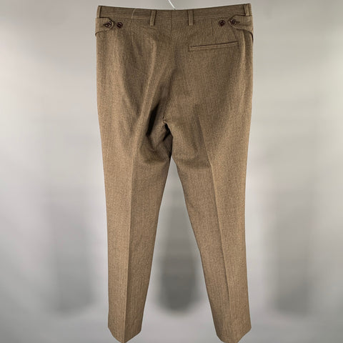 MIU MIU Size 33 Brown Tan Heather Wool Blend Dress Pants