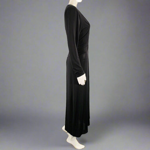 ISABEL MARANT Size 8 Black Viscose Blend Ruched Long Sleeve Dress