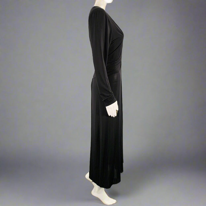ISABEL MARANT Size 8 Black Viscose Blend Ruched Long Sleeve Dress