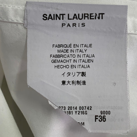 SAINT LAURENT Size 4 White Cotton Button Up Shirt