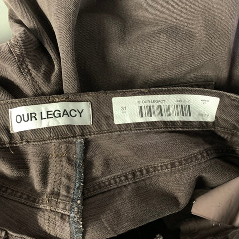 OUR LEGACY Size 31 Brown Cotton Straight leg Jeans