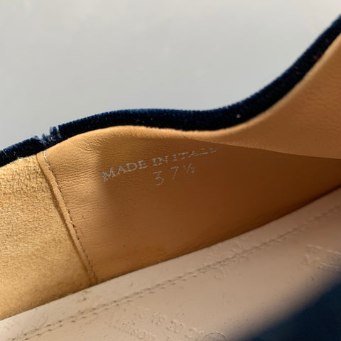 MAISON MARGIELA Size 7.5 Blue Velvet Tabi Flats