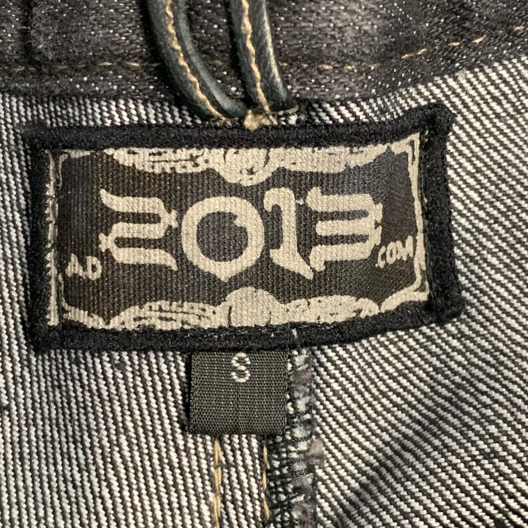 AD NOW Size S Rocker Black Indigo Cotton Tapered Jeans