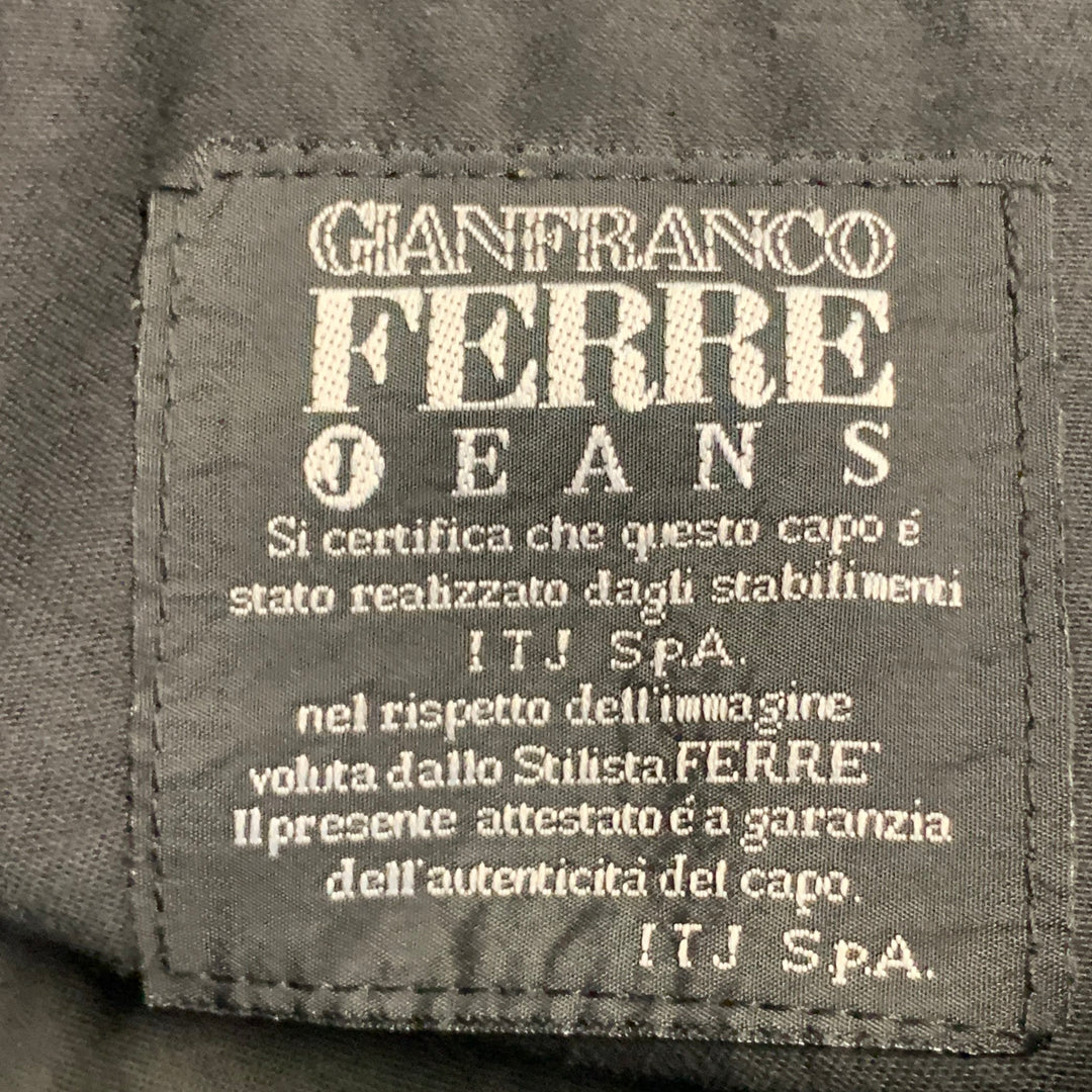 GIANFRANCO FERRE Size 32 Black Studded Cotton Blend Jean Cut Casual Pants
