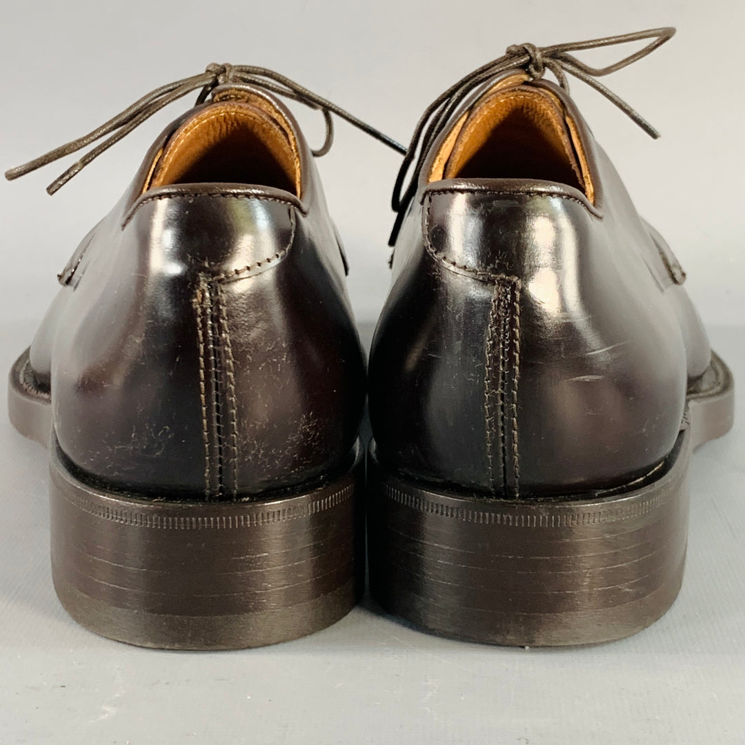 RAF SIMONS Size 8 Brown Leather Derby Lace-Up Shoes