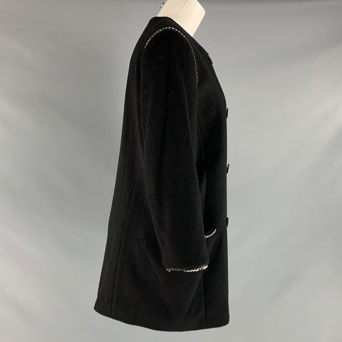MALENE BIRGER Talla 4 Abrigo cruzado de cachemir y lana negro