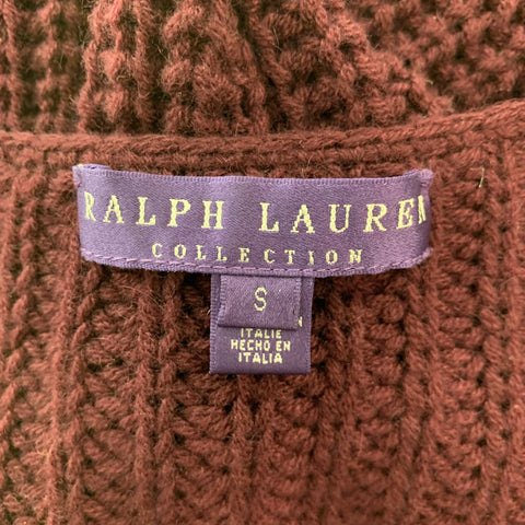 RALPH LAUREN Size S Burgundy Cashmere Cardigan