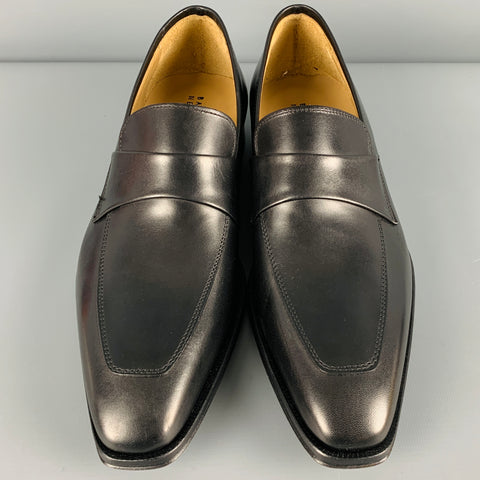 BARNEY'S NEW YORK Size 8.5 Black Leather Slip On Loafers