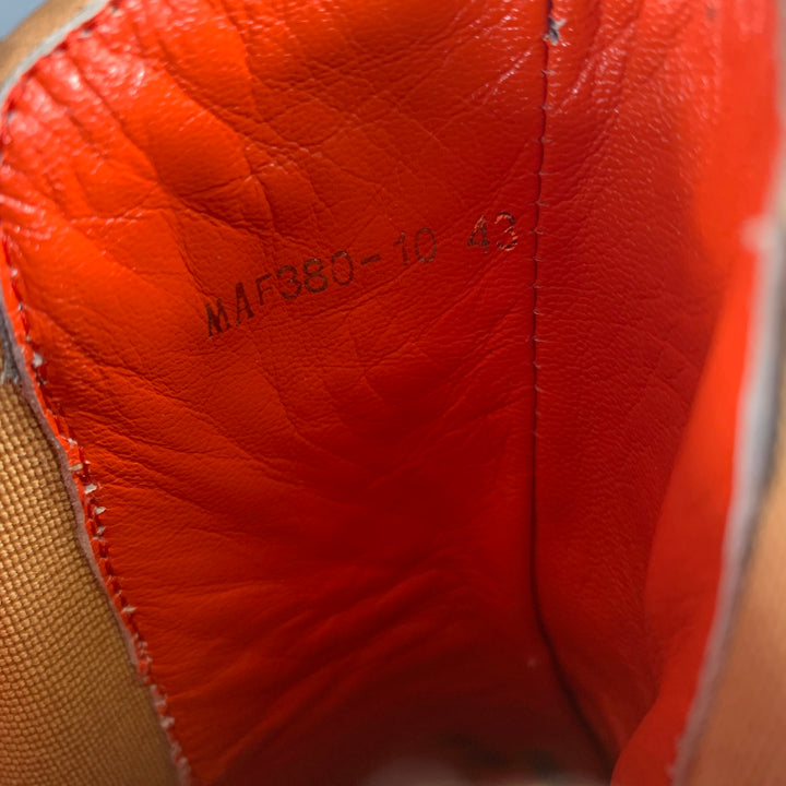 PAOLO SHOES Size 10 Tan Purple Crackled Leather Chelsea Boots