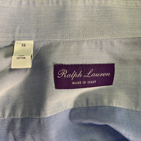 RALPH LAUREN Size S Blue Light Blue Cotton Cutaway Long Sleeve Shirt