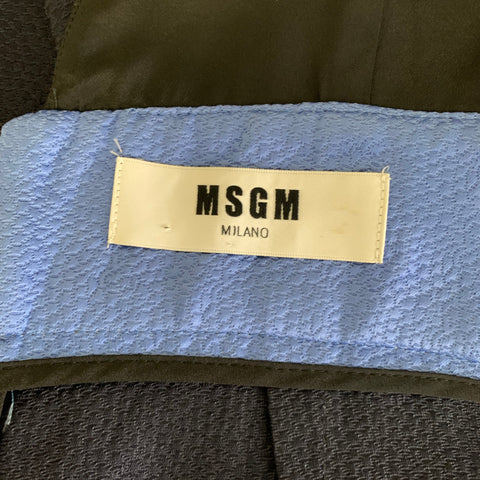 MSGM Size 8 Navy Brown Viscose Cotton Floral V Neck Jumpsuit