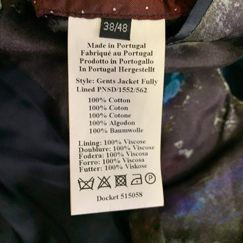 PS by PAUL SMITH Chest Size 38 Navy Velvet Cotton Notch Lapel Sport Coat