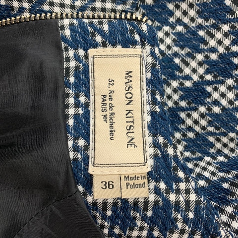 MAISON KITSUNE Size 4 Blue Gingham Polyester Blend Sleeveless Dress